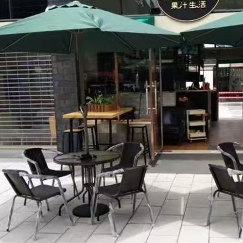 Tempered glass table and chair